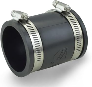 2 inch Flexible Rubber Coupling Flexible with Stainless Steel Hose Clamps Flex Cuffs Flexible PVC Coupling Dust Collection Fittings High Temperature Resistant Material for Plastic Plumbing Connections