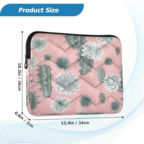Funda para portátil 13-14 pulgadas impermeable con diseño cactus rosa miniatura 3