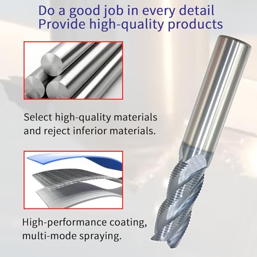 Image of 1 /2 inch Carbide Roughing End Mill, 3 inch Overall Length, 4 Flute, Solid Carbide Roughing End Mill, 1 /2 inch Cutting Diameter, 1-1 /4 inch Length of Cut, Helix Angle: 35,AlTiN Coated