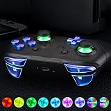eXtremeRate DTFS Zestaw Przycisków LED do Kontrolera Switch Pro, 9 Trybów 6 Obszarów Przyciski Podświetlenia Pałeczki D-Pad Przyciski Wyzwalacza ABXY Aktualizacja V2 Flex Cable LED Akcesoria Przycisków Świetlnych do Przełącznika Pro - Kameleon Fioletowy Niebieski