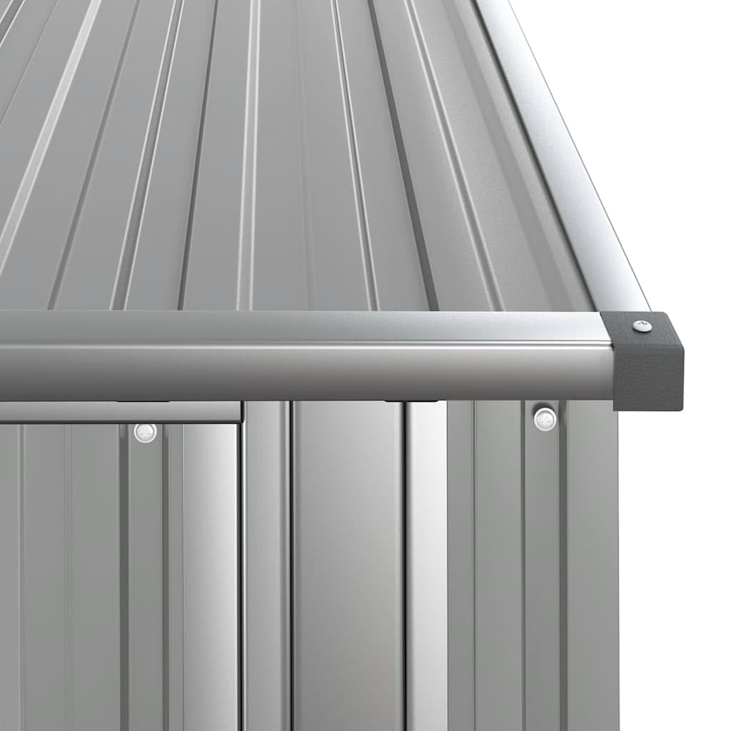 vidaXL Cobertizo de Jardín Cabaña Troncos Armario Herramientas Almacenamiento Exterior Patio Aire Libre Acero Galvanizado Gris 118,5x97x209,5 cm