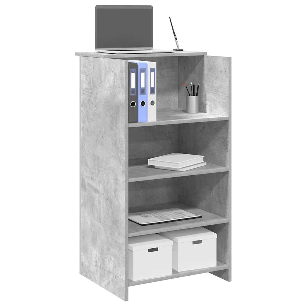 vidaXL Reception Grigio Cemento 55x50x103,5 cm Legno Multistrato Ufficio, Cassa, Salone