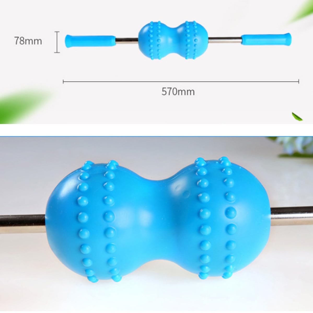Homoyoyo Nackenrollmassagegerät mit Doppelkugel aus Kunststoff für Tiefe Entspannung und Ergonomisches Design zur Massage von Nacken und Arm Geeignet für Frauen und Männer