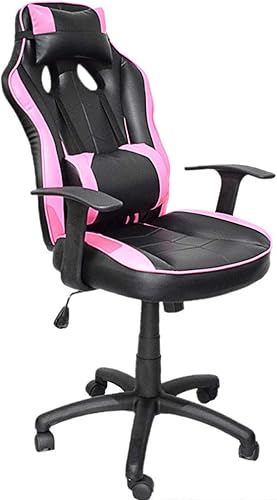 Miniatura 2 de Chair Fashion PU Gaming Chair Executive Ergonomic Swivel Chair with Headrest and Lumbar Pillow Fixed Armrest Esports Chair Ergonomically (Color