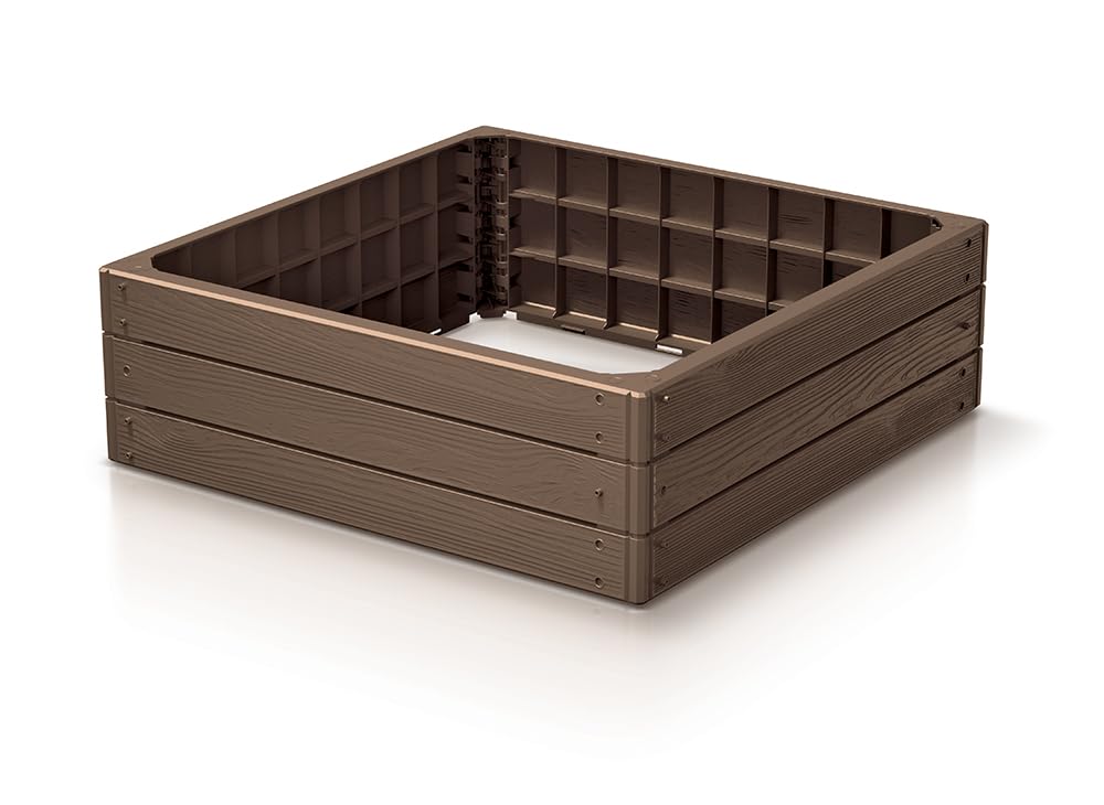 B2c Brown Garden Raised Grow Beds -Strong- Rectangle Square Hex Vegetable Herb Box Planter Trough (, Square X 75Cm) 75Cm