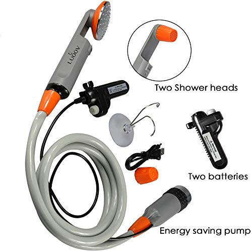 Ducha portátil RGA Update, bomba de mano para camping con batería recargable, impermeable IPX8 para viajes al aire libre, senderismo y lavado de mascotas miniatura 5