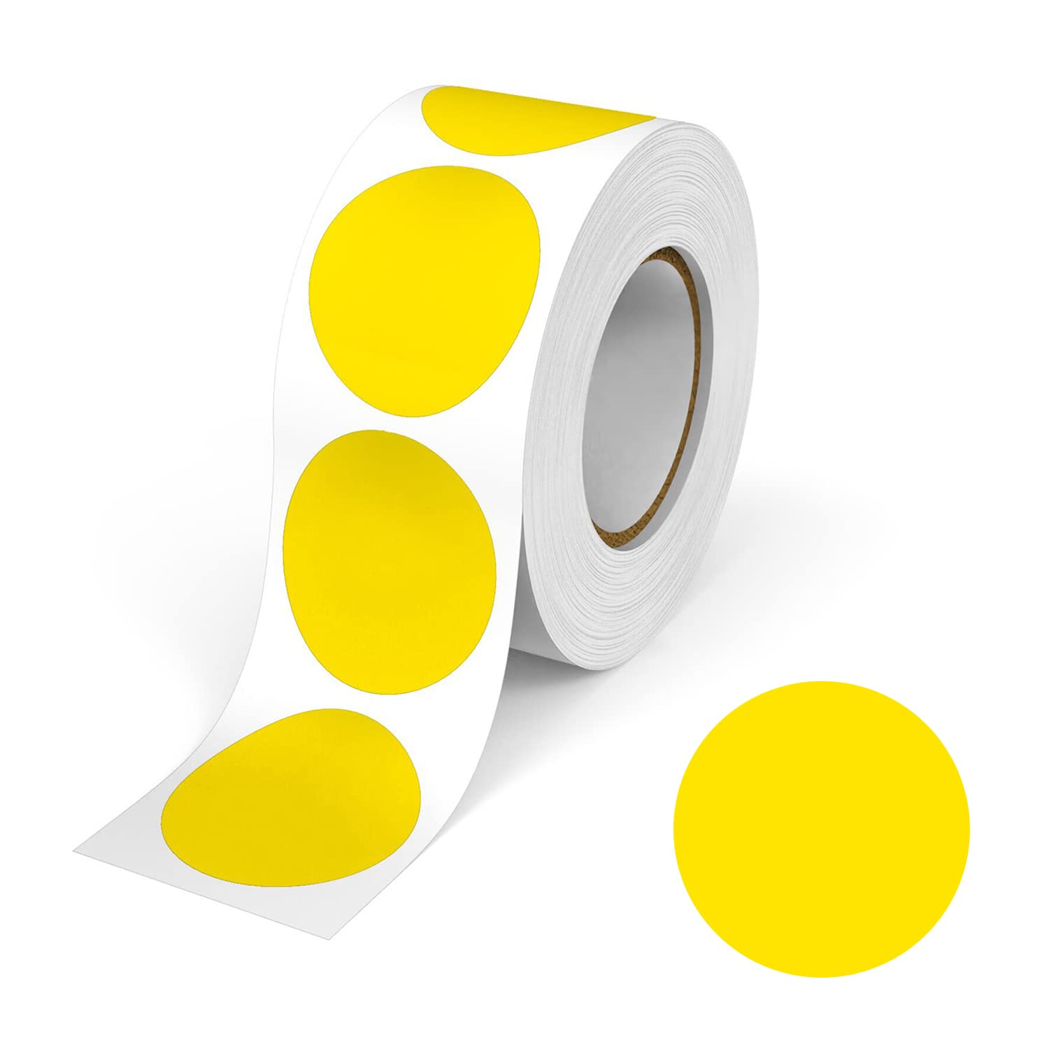 2 Inch Round Labels Permanent Color-Code Dot Stickers, 500 Per Roll, Yellow