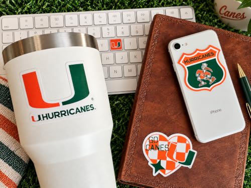 Image of Miami Hurricanes Stickers University of Miami Vinyl Decals Vinyl Gift 14 Pc