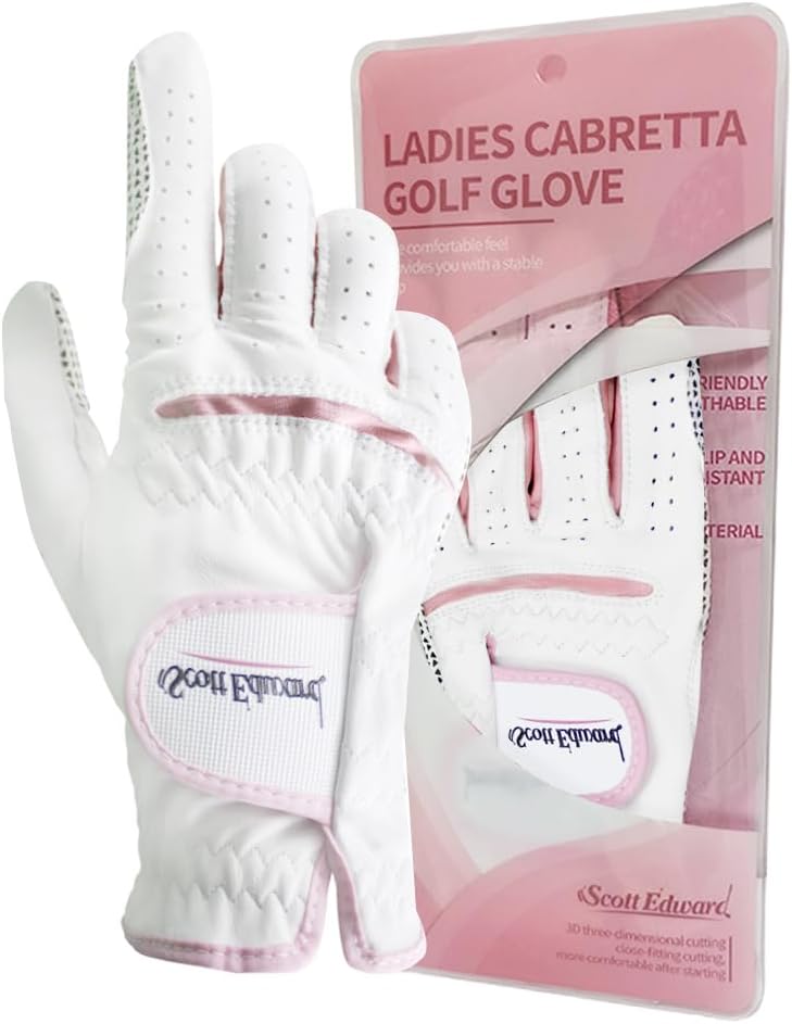 Scott Edward 1 Pair Leather Women's Golf Gloves Both Hand or 2 Pack Left Right Hand, Ladies Sports Gloves, Non-Slip Wear-Resistant Gloves, Breathable, Soft, Enhanced Grip and Comfort (Pink) - Image 3