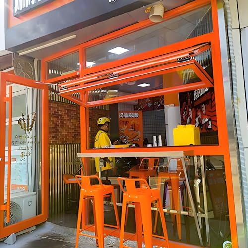 Ventana de servicio plegable vertical en aluminio para maximizar espacio
