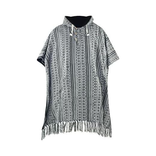 virblatt - Mexican Poncho | 100% Cotton | Blanket Poncho Men Hippie Sweater Baja Hoodie Drug Rug - Arriba Black One Size Fits All