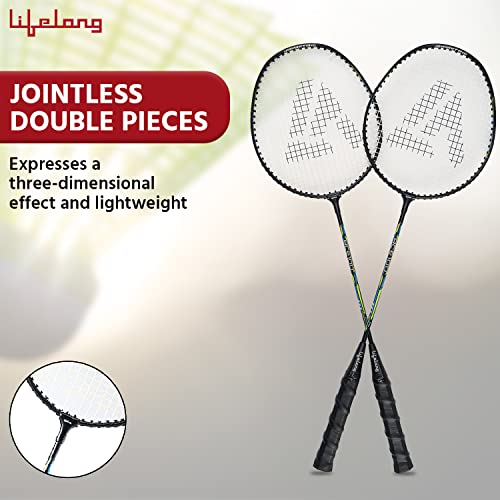 Image of Lifelong Badminton Racquets ACE100 Aluminium Pair (LLBDR21, Black)