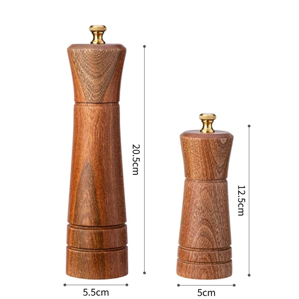 WolFum Młynek do soli i pieprzu młynek do przypraw z litego drewna z ceramicznym rdzeniem szlifierskim ręczne młynki do przypraw kuchenne wilki