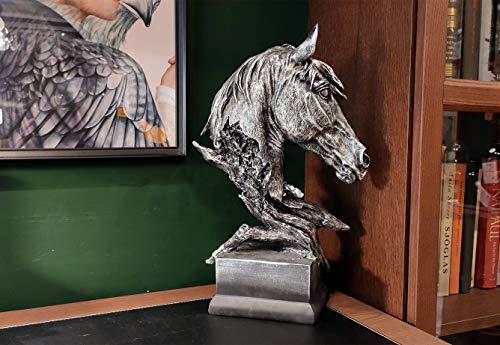 image for LOOYAR Resin Horse Head Statue Sculpture Ornament Collectible Figurine