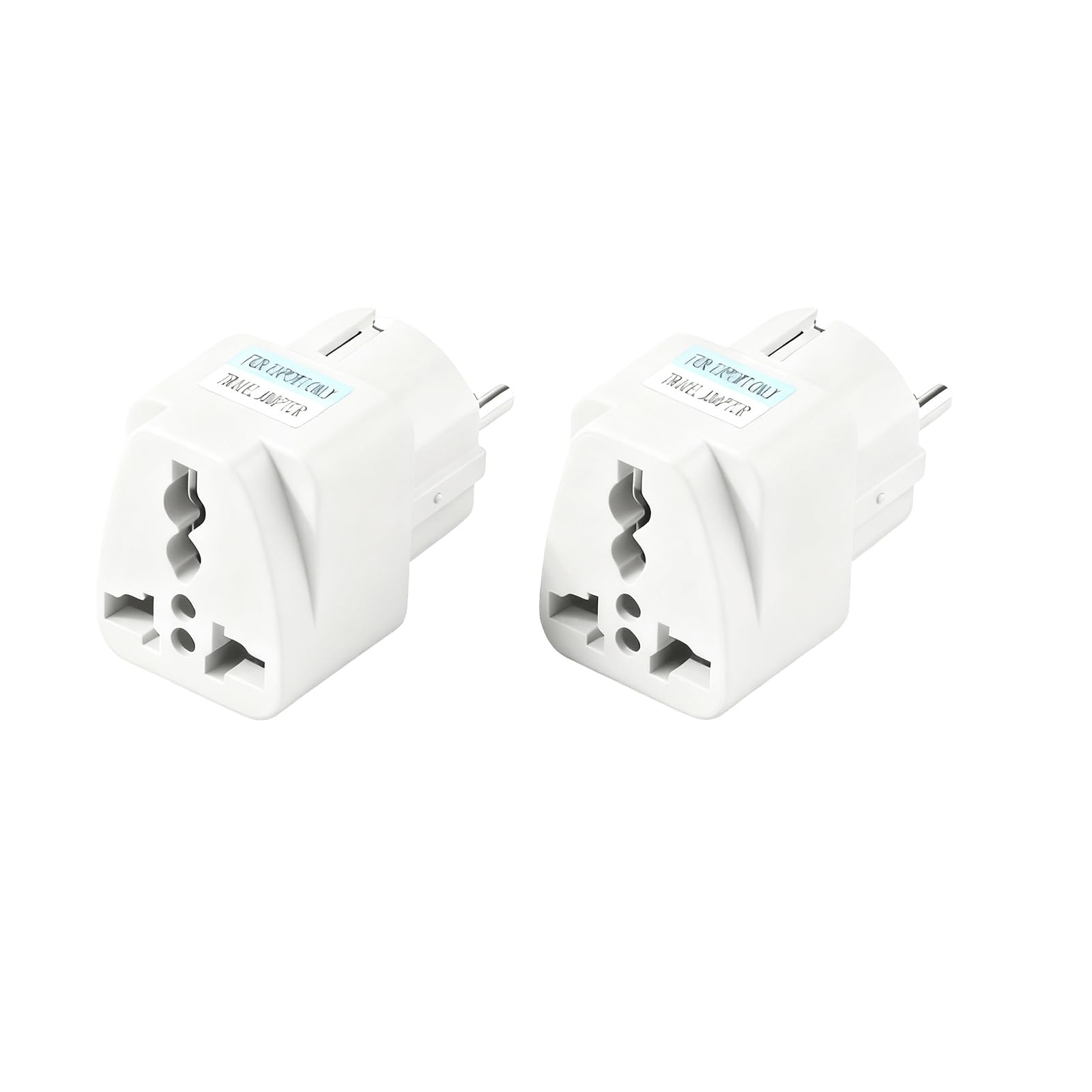 Powice 2 x uniwersalny adapter 10 A/250 V, 500 W, międzynarodowy adapter do Wielkiej Brytanii, USA, Chin i wielu innych