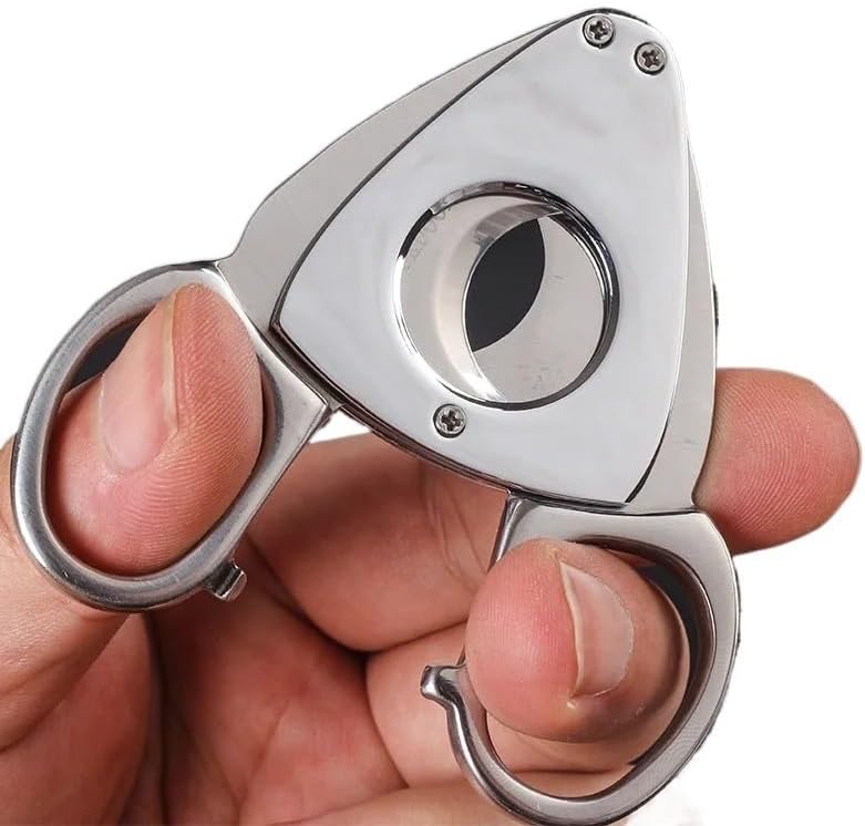 SCRUBY Cigar Cutter Stainless Steel Pocket Scissors - Manual Preparation Guillotine, Portable Travel Desktop Accessory Trimmer Tool