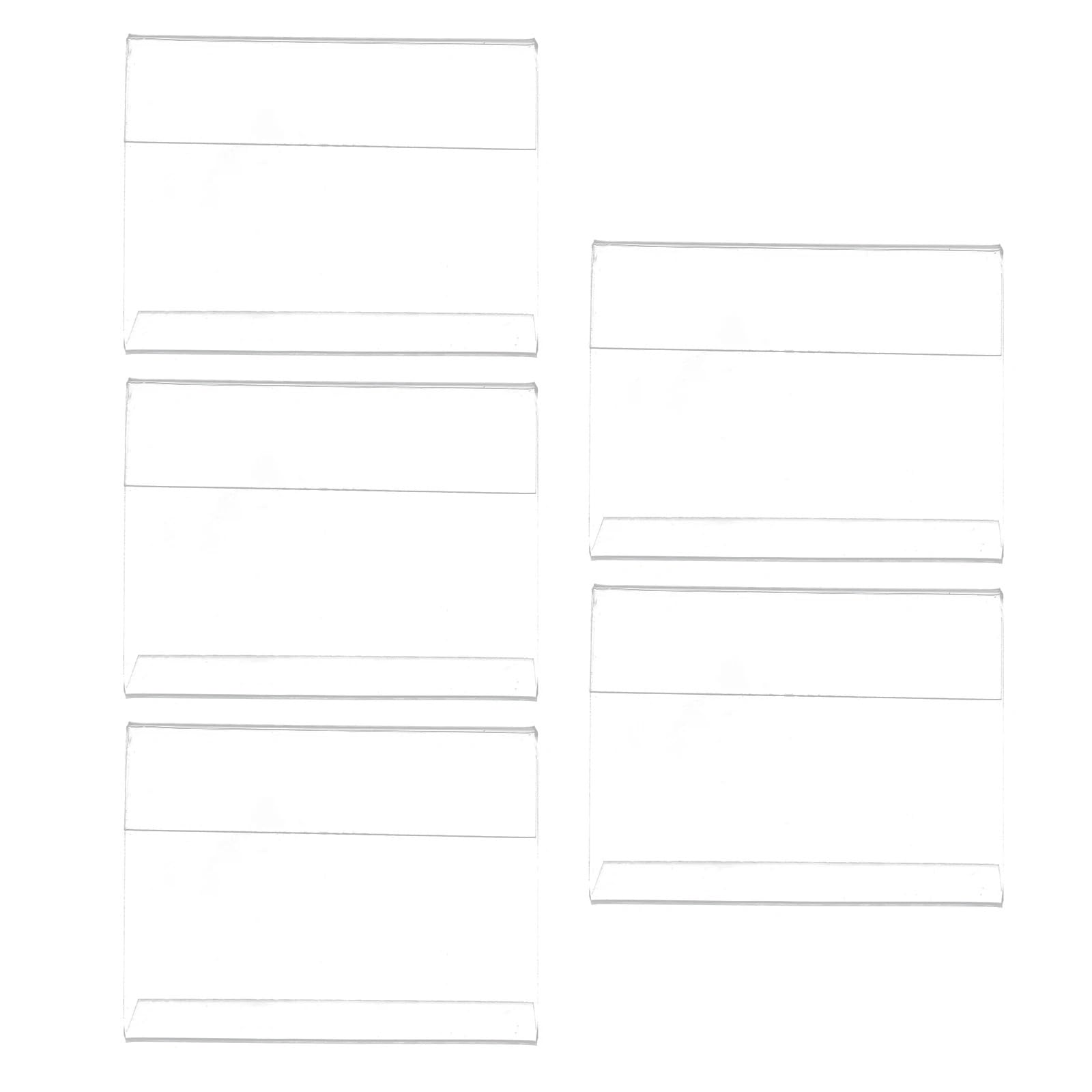 Hzomif 30Pcs Horizontal Slanted L-Shape Plastic Name Card Price Card Tag Label Counter Top Stand