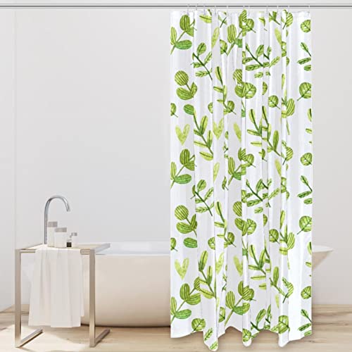 Rideau de douche imperméable coloré feuilles vertes déco salle de bain