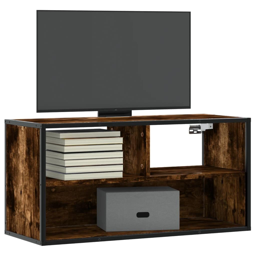 Hothingwell Drewniana szafka pod telewizor Ingenierie Metal 80x31x39,5 cm