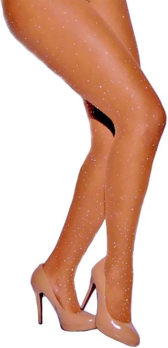 LUCKELF Womens Shimmer Tights Silk Reflections Control Top Pantyhose Sparkly Rhinestone Sheer Stockings