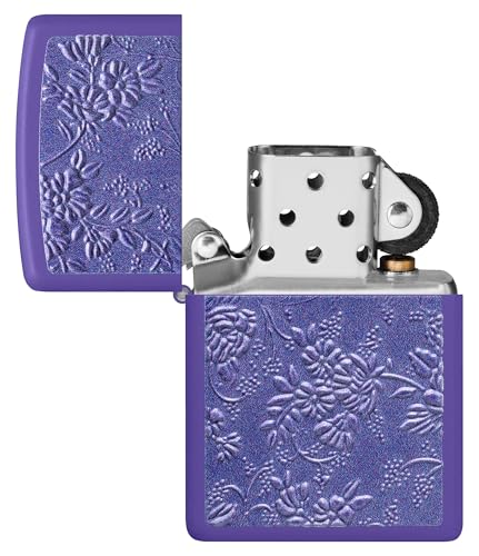 Encendedor Zippo Texture Bouquet Morado Mate miniatura 4