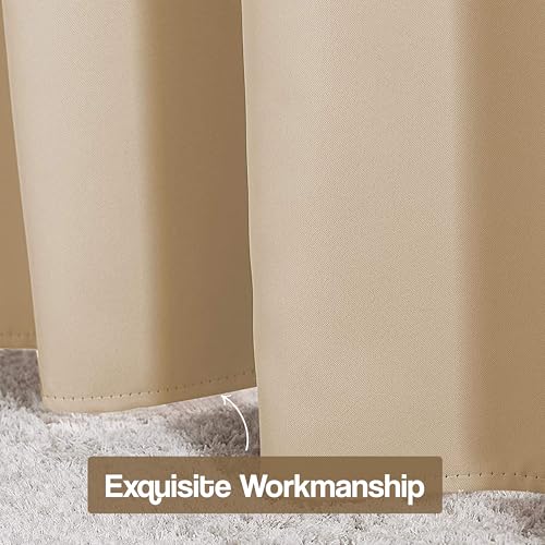 Image of FRESH FROM LOOM Non-Ring Curtains | S-Wave Pleat |Premium 9 ft Door Non-Ring Curtains | S-Wave Pleat | Parda | Light Block Blackout Parde | (Beige | 9 Feet, 1pc Only)