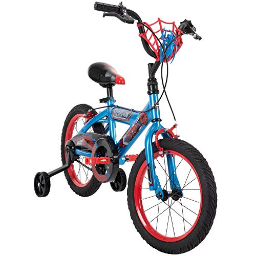Huffy Marvel Spider-Man Kid Bike Quick Connect Assembly, Web Plaque & Training Wheels, 12" Blue #TOP7