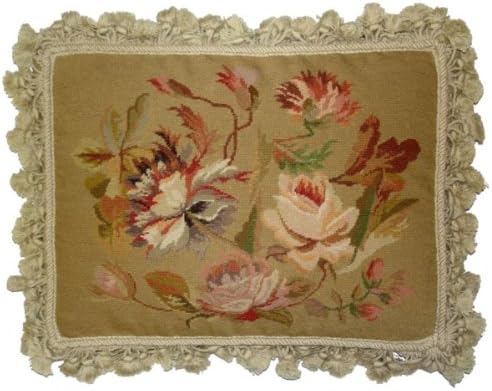 Deluxe Pillows Peoney Delight - 14 x 18 in. needlepoint pillow