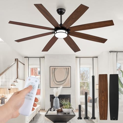 Fanbulous 65 Inch Ceiling Fans with Lights and Remote, Farmhouse ...