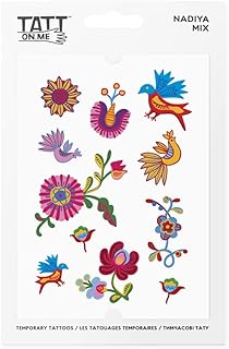 Ukrainian Floral and Bird Temporary Tattoos by Tatton.me - Nadiya tattoos are bright ethnic temporary tattoos with naÃ¯ve folk illustrations inspired by Ukrainian homeware decor
