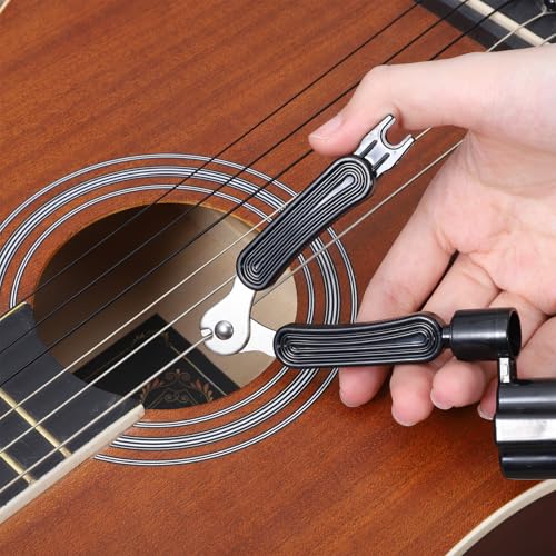 Guitar String Winder Cutter Pin Puller and 10PCS Guitar Picks, 3 in 1 Multifunctional Guitars String Peg Tuner Winder, StringsPeg Winder+String Cutter+Pin Puller for Acoustic and Electric Guitars - Thumbnail 6