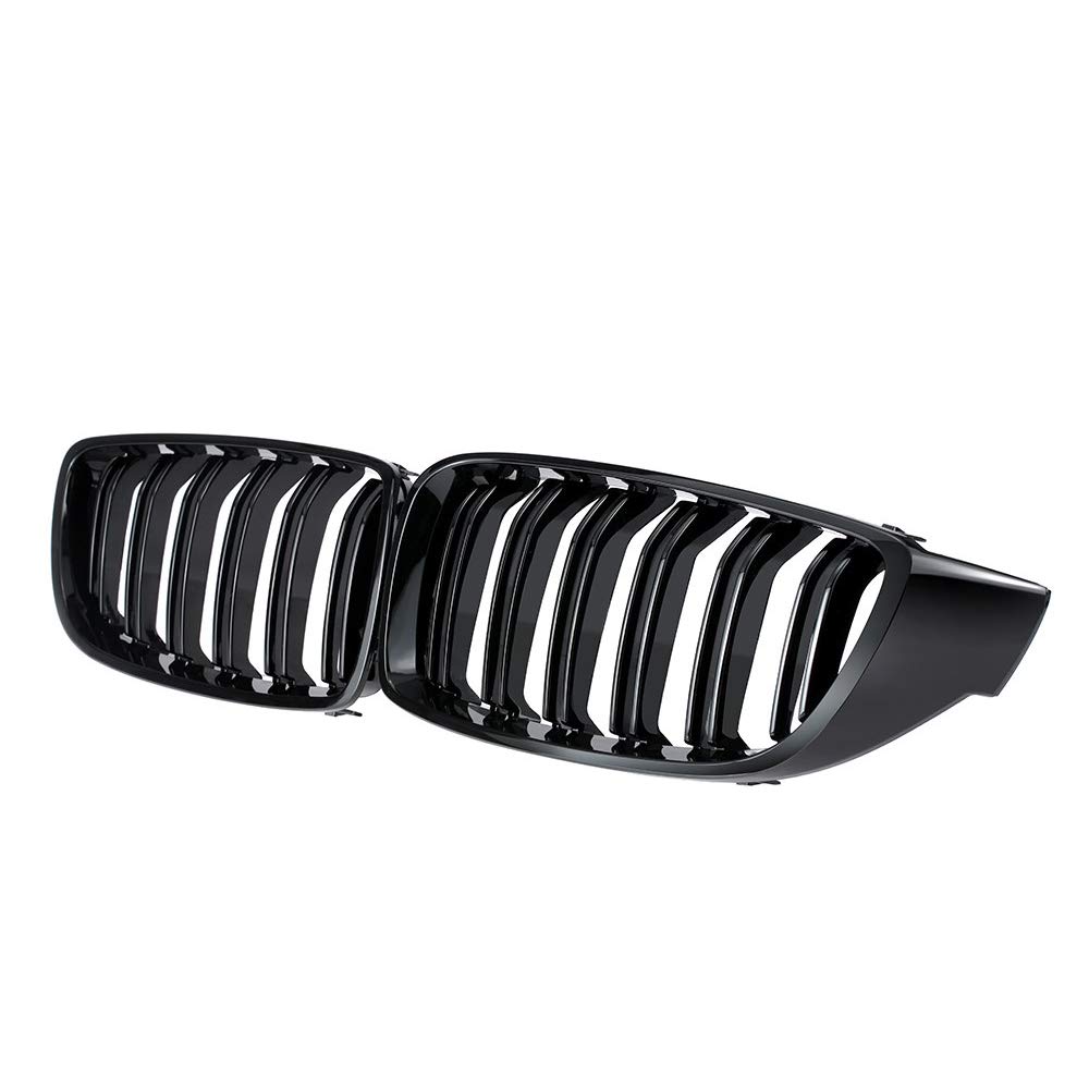 ProTuning Double Bridge Front Kidney Sport Grill Grilles, Glossy Black, 4 Serie,F32 F33 F82 M4 13-17, F36 F83 14-17