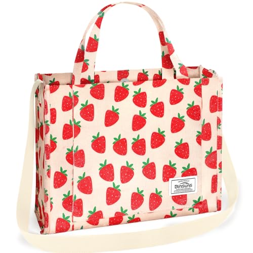 Image of Corduroy Tote Bag for Women Small Satchel Bag Mini Tote Bag Aesthetic Crossbody Handbag - School Work Travel Shopping