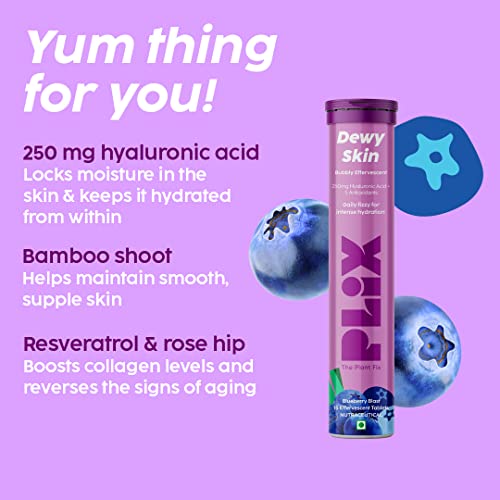 Image of PLIX - THE PLANT FIX Skin Hydration Combo - Hyaluronic Acid And Skin Glow Glutathione 15 Effervescent Tablets Supports Skin Elasticity, Firmness And Dewy Skin, 2 count, 15 capsules