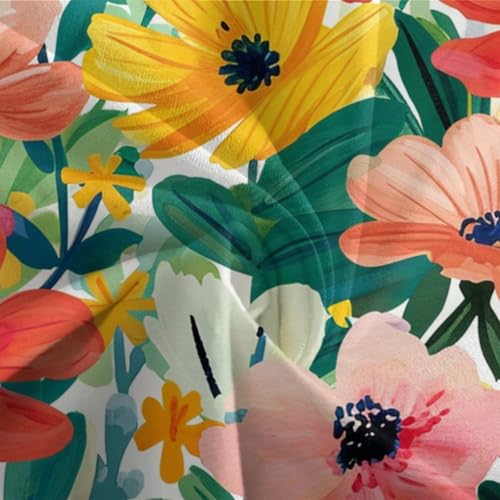 Parure de lit fleurs aquarelle 3D抗皱免烫微纤维单人被套三件套140x200cm