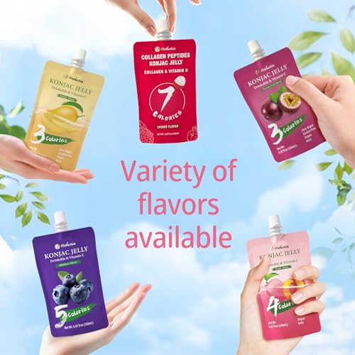 Hethstia Konjac Jelly Pouch Drinkable Peach Flavor, 10 Pack, Low Calories - image 9