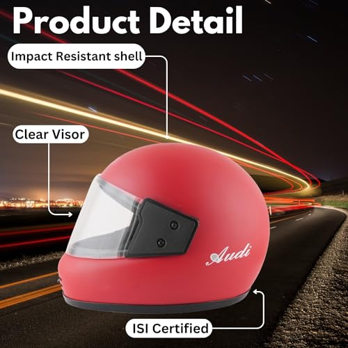 Image of Sage Square Audi Full Face Clear Visor Helmet | ISI Certified | High Standard Safety | Extra Comfort & Stylish