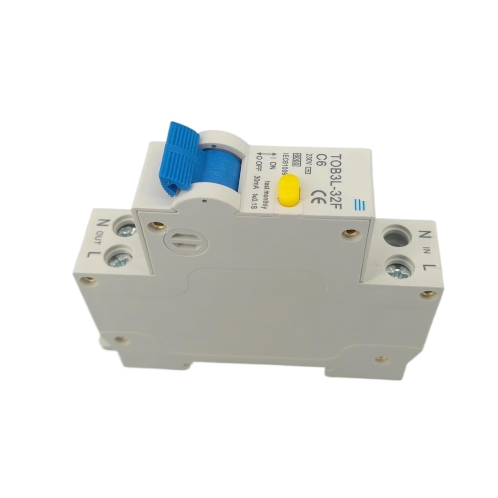 18 mm 230 V 50/60 Hz RCBO 1P+N 6KA automatyczny bezpiecznik różnicowy prądu różnicowego z zabezpieczeniem przed przeciążeniem i wyciekiem (rozmiar: 20 A)
