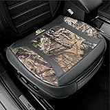 MOSSY OAK Car Seat Cover, Luxury Faux Leather Front Bottom Seat Cushion Cover, Universal Anti-Slip with Wrap-Around Design and Storage Bags, Suitable for Most Vehicles - Gray Color 1 Piece