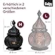 Gadgy Orientalische Lampe Metall - Marokkanisches Lampe mit Schatteneffekt - Orientalische Laterne handgemacht 26 cm ideal als Balkon-Deko - Ramadan Dekoration Windlicht innen und außen
