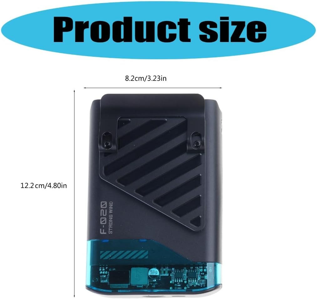 Cooling Fan 4000mAh Clip Fan ABS Texture Suitable for Travel Camping Fishing Use