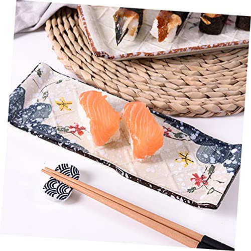 Plato cuadrado de cerámica estilo japonés para sushi miniatura 4