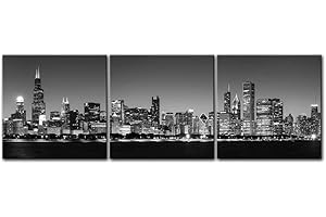 Black & White Chicago Skyline Canvas Print: Modern Wall Art for Cityscape Enthusiasts