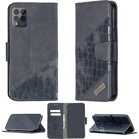 Aroepurt T-Mobile REVVL 6 Pro 5G Case Compatible for T-Mobile REVVL 6 Pro 5G Phone Case Flip Stand Cover Stitching Style Wallet Case Black Cover