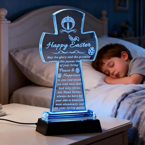 Image of Qianwei Easter Gifts for Girls Women - Catholic Crystal Gifts for Women Girls - Confirmation First Communion Baptism Religious Christian Engraved Gift