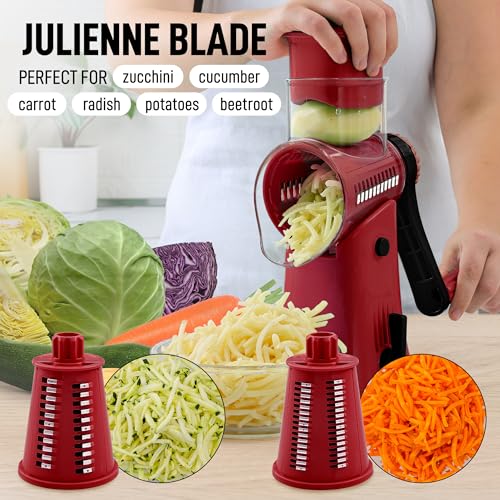 Zulay Kitchen Zulay Rotary Cheese Grater 5 Blade Cheese Shredder thumb #2