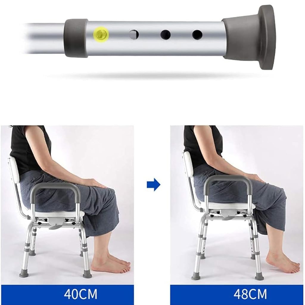 Silla de ducha giratoria de seguridad antideslizante for baño, asiento de bañera giratorio de 360 ​​° con brazos y respaldo, banco de baño estrecho for personas mayores, discapacitadas y mujeres embar