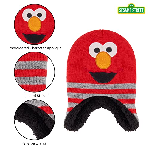 Sesame Street Boys Winter Accessory Hat and Mittens Set, Elmo Toddler Beanie and Mittens for Kids Ages 2-43