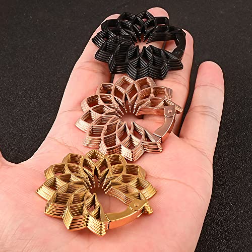 Doearko 2Pcs Flores Ear Hangers Weights For Stretched Ears Gauges Plugs Body Piercing Tunnels 316 Stainless Steel Hypoallergenic Body Jewelry (For Lobe In 2G (6Mm) Or Larger, Gold) #TOP5