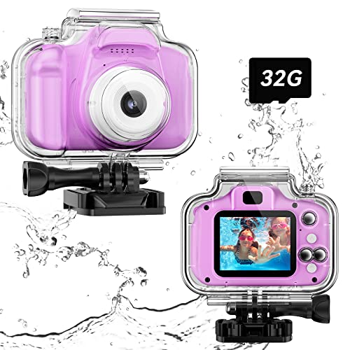 Pyong Kids Waterproof Camera Toys For 3-12 Year Old Boys Girls Christmas Birthday Gifts Children's Hd Video Digital Action Cameras Child Indoor Outdoor Toddler Camera, 2 Inch Screen #TOP1